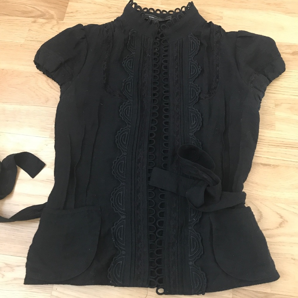 BCBG black short sleeve jacket